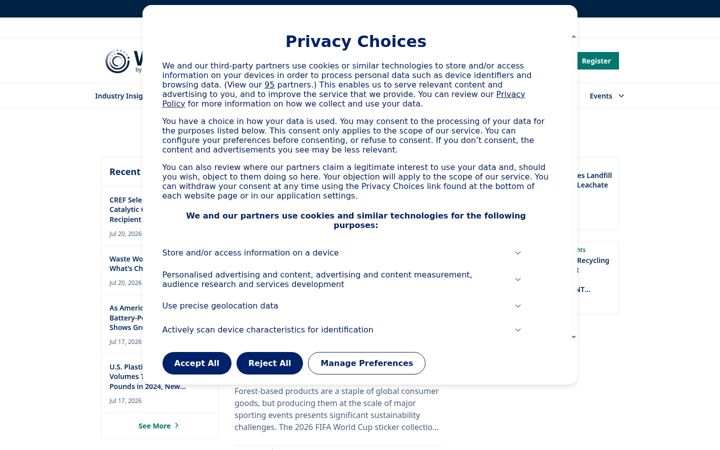 Screenshot of waste360.com