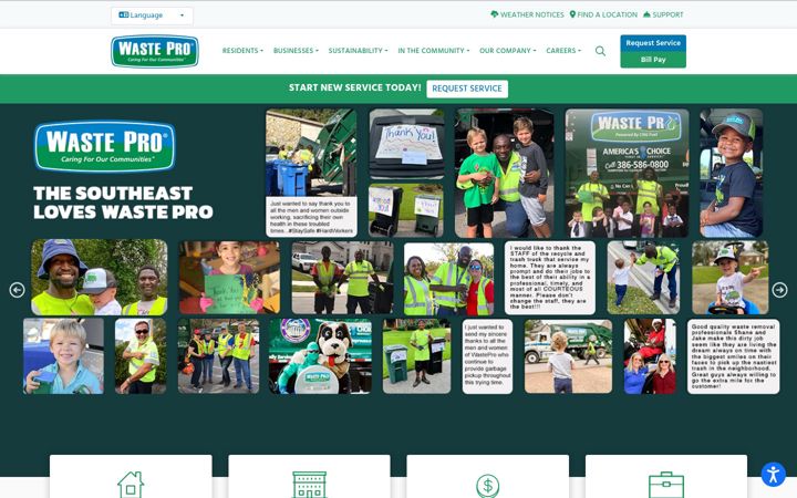 Screenshot of wasteprousa.com