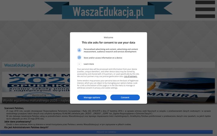 Screenshot of waszaedukacja.pl