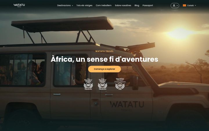 Screenshot of watatutravel.com