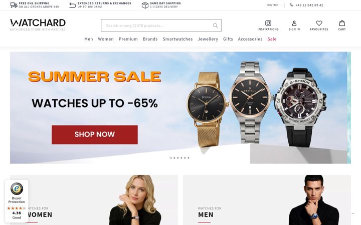 Screenshot of watchard.com
