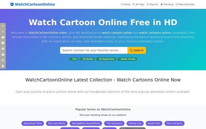 Screenshot of watchcartoononline.video