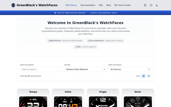 Screenshot of watchface.io
