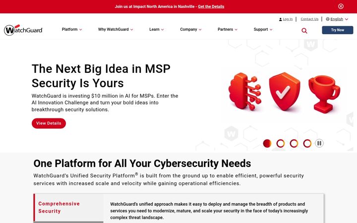 Screenshot ta' watchguard.com
