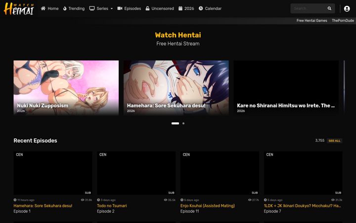 Screenshot van watchhentai.net