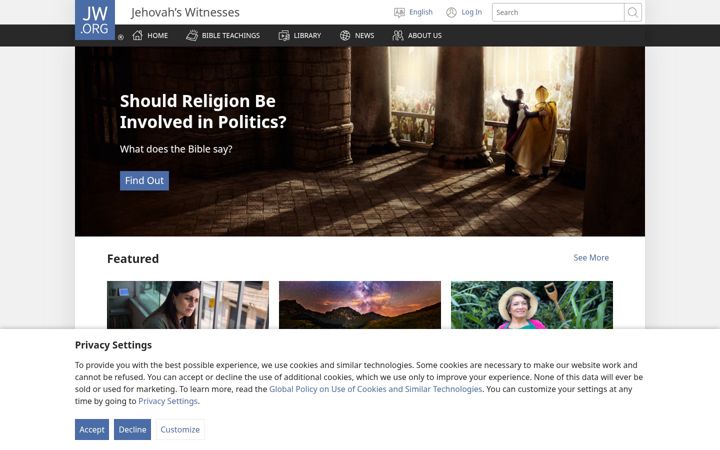 Screenshot of watchtower.org