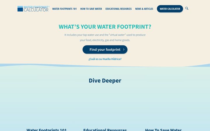 Screenshot of watercalculator.org