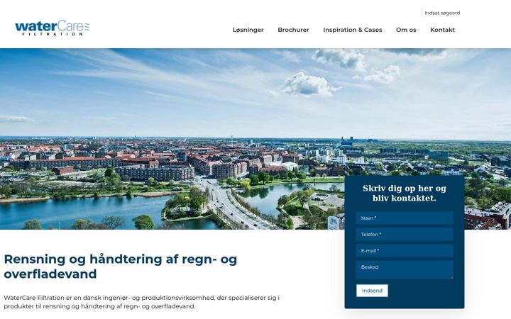 Skjámynd af watercarefiltration.dk