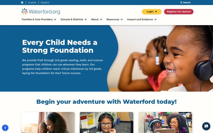 Screenshot of waterford.org