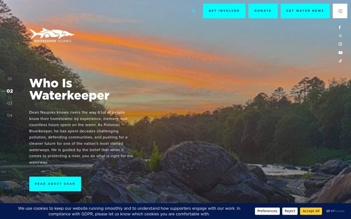 Screenshot of waterkeeper.org