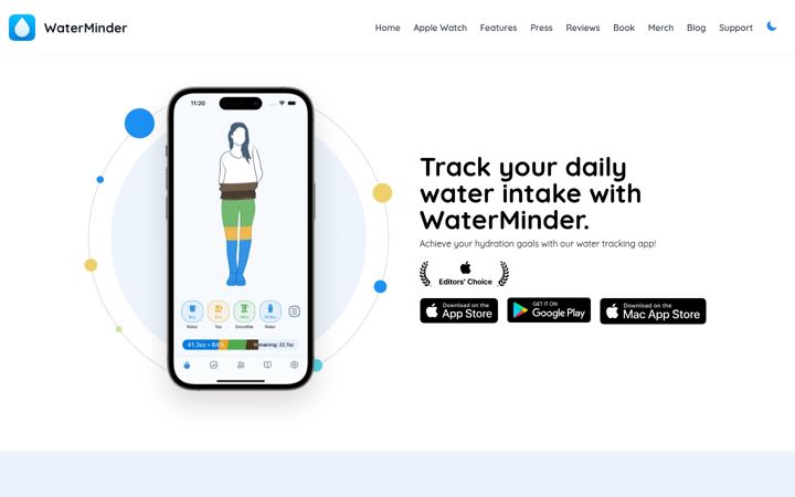 Screenshot of waterminder.com
