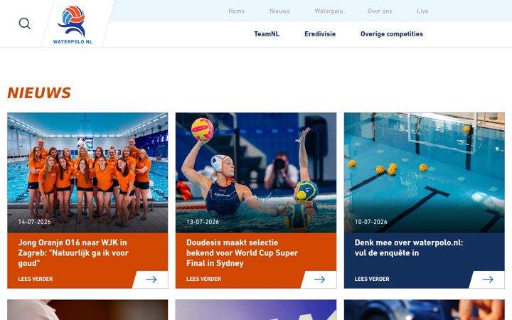 Ekraanipilt saidist waterpolo.nl