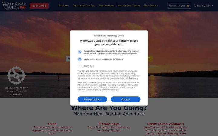 Screenshot ta' waterwayguide.com