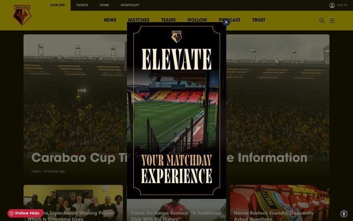 Screenshot of watfordfc.com