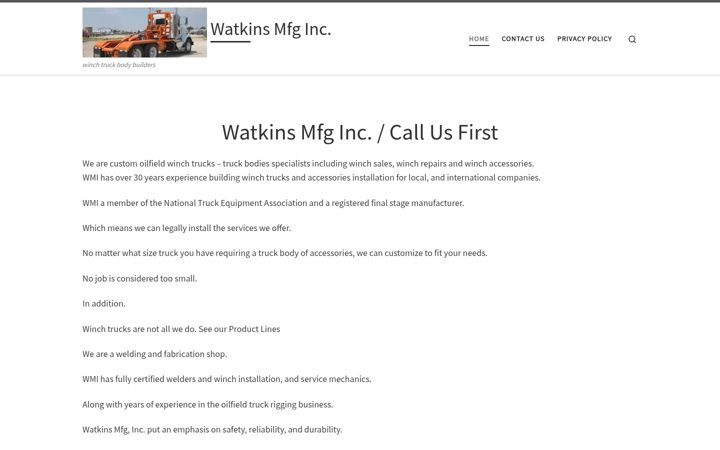 Screenshot of watkinsmfginc.com