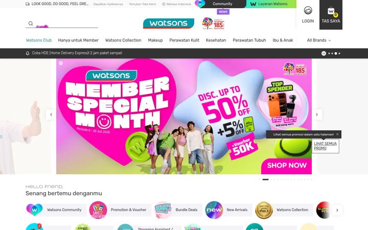 Screenshot of watsons.co.id