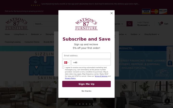 Screenshot of watsons87furniture.com