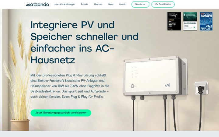 Screenshot of wattando.com