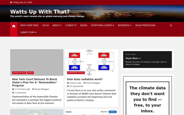 Screenshot von wattsupwiththat.com