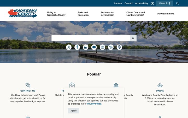 Screenshot von waukeshacounty.gov