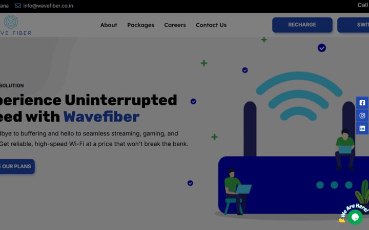 Skærmbillede af wavefiber.co.in