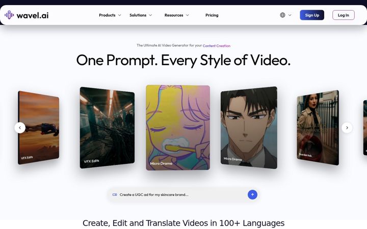 Screenshot of wavel.ai