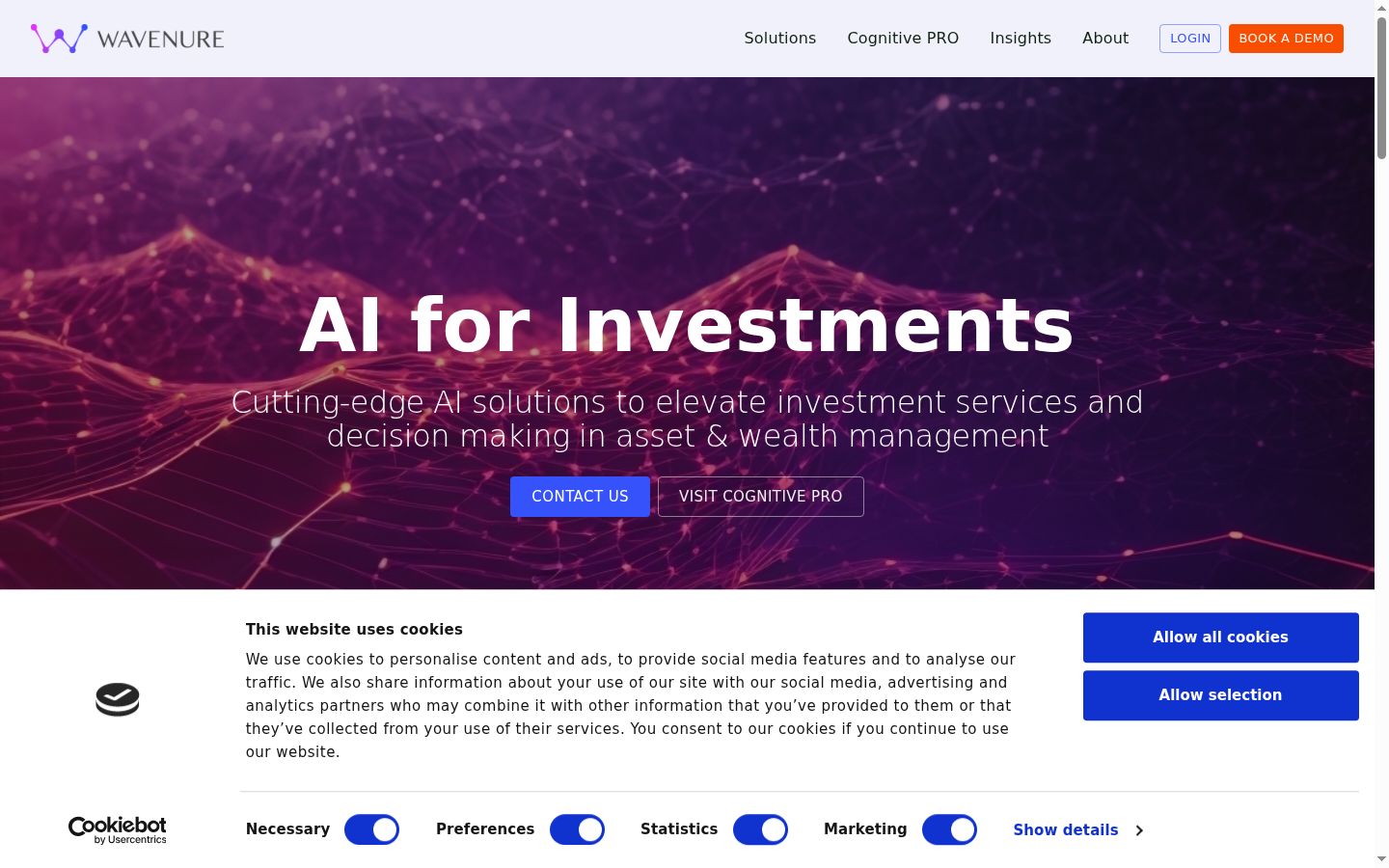 Screenshot del banner di consenso mostrato prima di qualsiasi interazione