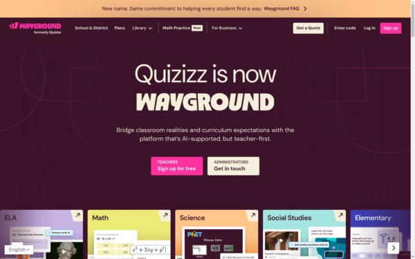 Screenshot of wayground.com