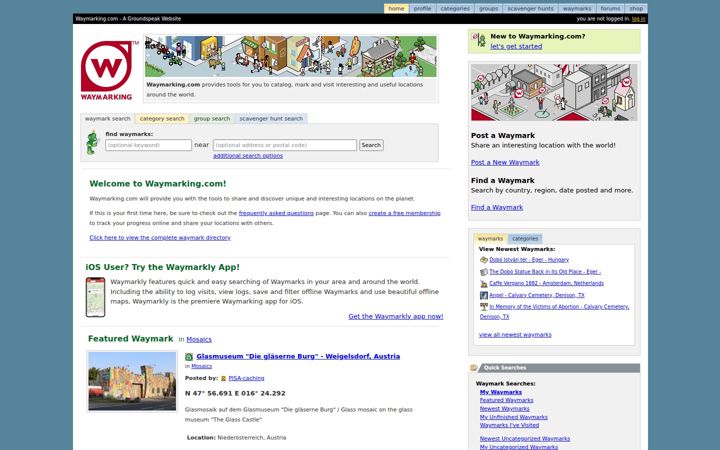 Screenshot ta' waymarking.com