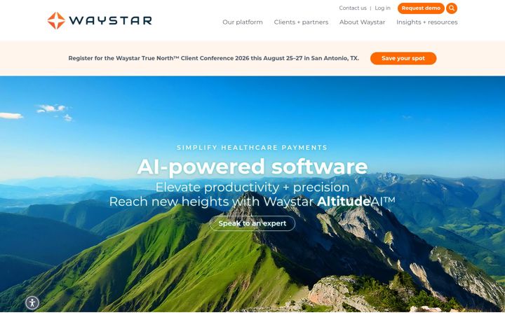 Screenshot of waystar.com