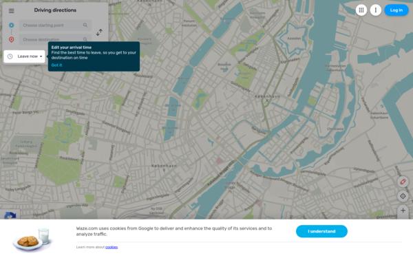 Screenshot of waze.com