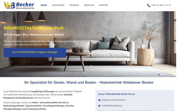 Skjermbilde av wb-malermeisterbetrieb.de