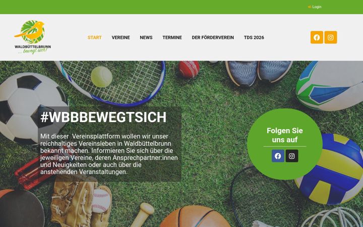 Kuvakaappaus sivustosta wbb-bewegt-sich.de