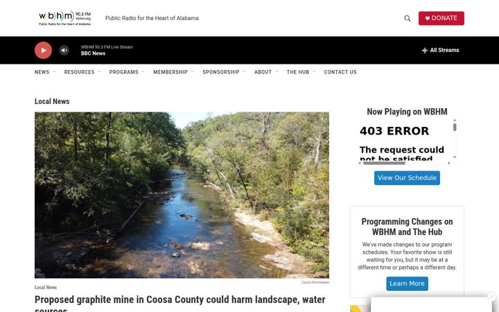 Screenshot of wbhm.org