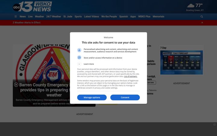 Screenshot of wbko.com