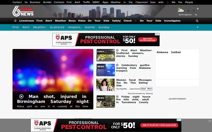 Screenshot stránky wbrc.com