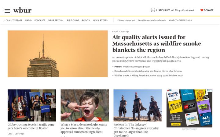 Screenshot ta' wbur.org