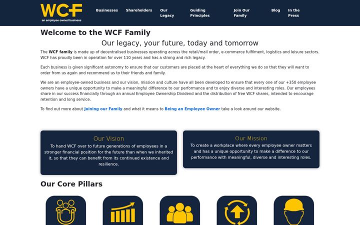 Screenshot of wcf.co.uk
