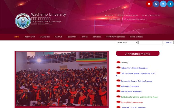 Screenshot of wcu.edu.et