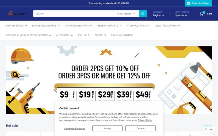 Screenshot of wdpart.com