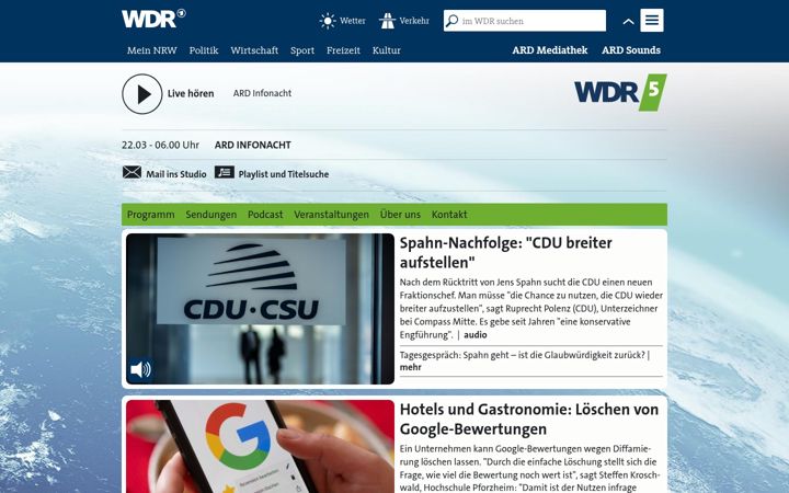 Screenshot of wdr5.de