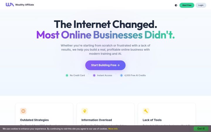 Screenshot of wealthyaffiliate.com