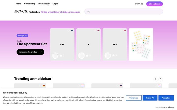 Screenshot of weareeves.com