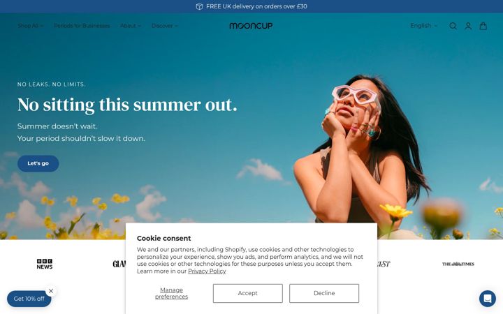 Screenshot van wearemooncup.com
