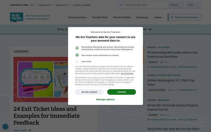 Screenshot von weareteachers.com