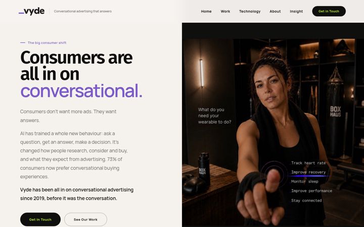 Screenshot of wearevyde.com