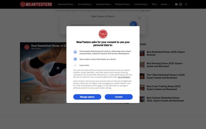 Screenshot von weartesters.com