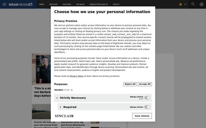 Screenshot van weartv.com