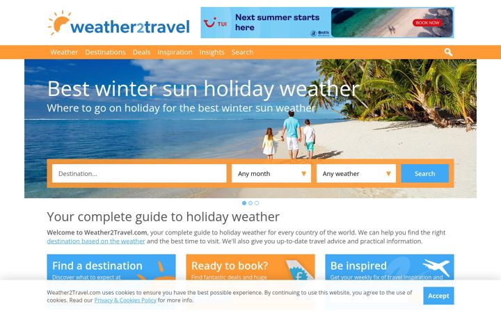 Screenshot of weather2travel.com