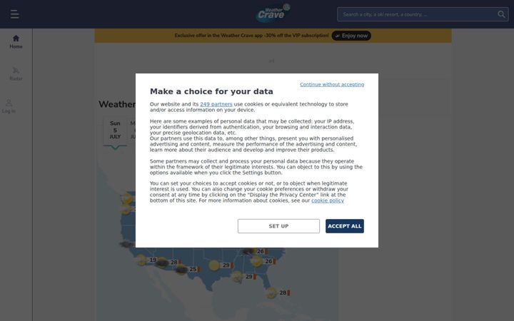 Screenshot of weathercrave.com